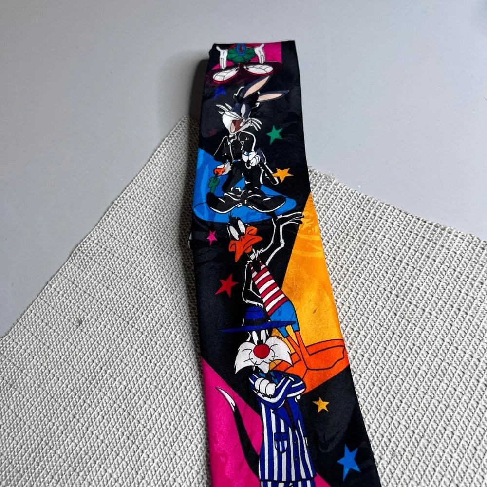Vintage 1993 Looney Tunes Mania Tie Bugs‎ Bunny Daffy Duck Taz Sylvester 90s